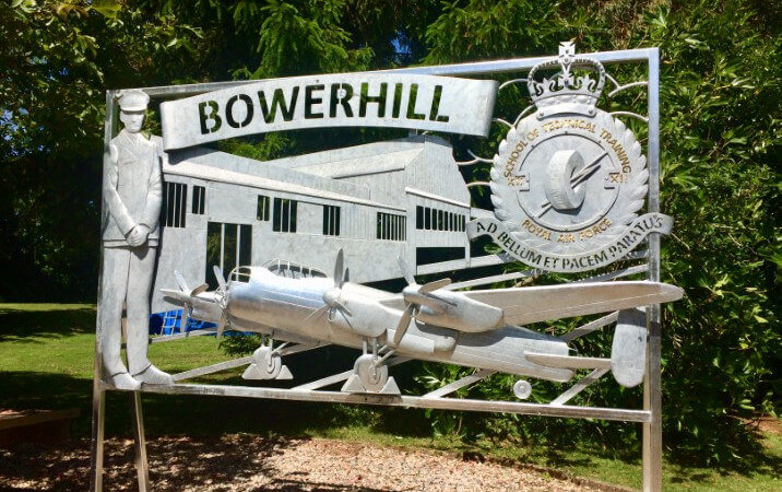 bowerhill airforce school metal scuplture Wiltshire